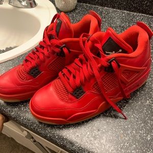 All Red Air Jordan 4 Retro.